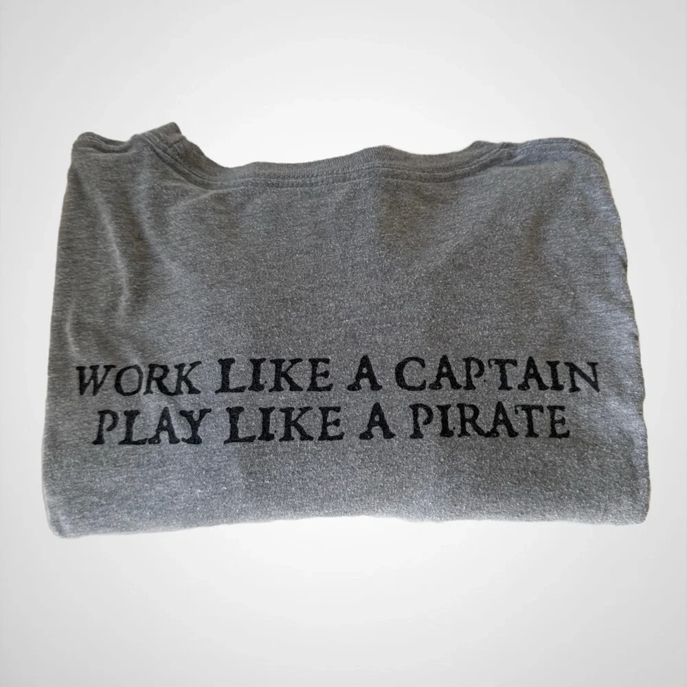 Lost Boy Creations Pirate Graphic Tee  Work Like a Captain Play Like a Pirate 2X - Picture 5 of 9